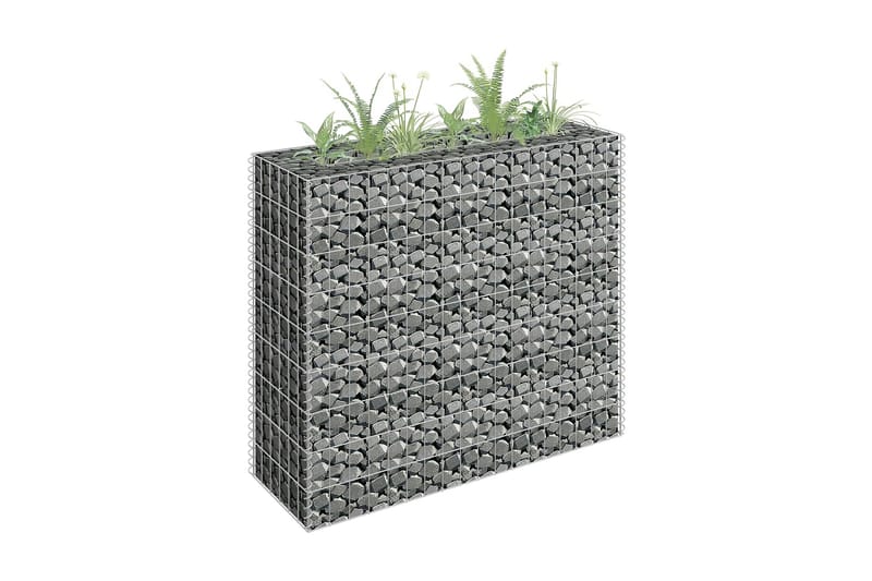 Gabion høybed galvanisert stål 90x30x90 cm - Hus & oppussing - Innsynsbeskyttelse & innhegning - Mur