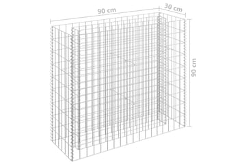 Gabion høybed galvanisert stål 90x30x90 cm - Hus & oppussing - Innsynsbeskyttelse & innhegning - Mur