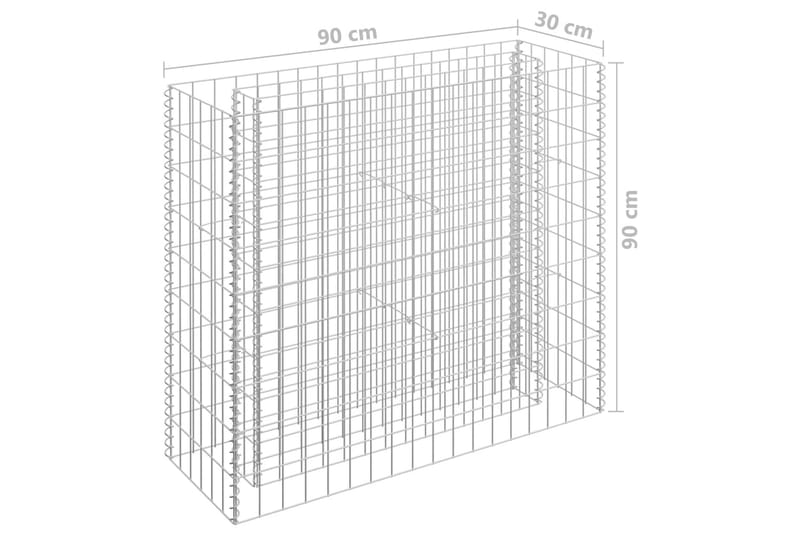 Gabion høybed galvanisert stål 90x30x90 cm - Hus & oppussing - Innsynsbeskyttelse & innhegning - Mur
