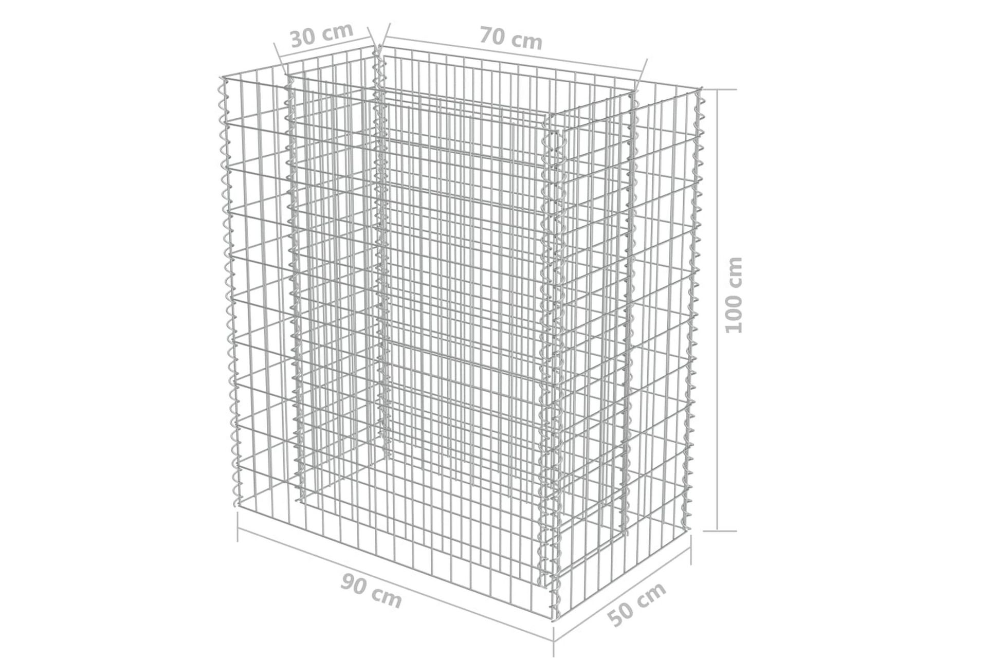 Gabion høybed galvanisert stål 90x50x100 cm - Hus & oppussing - Innsynsbeskyttelse & innhegning - Mur