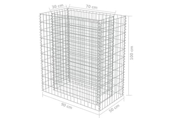 Gabion høybed galvanisert stål 90x50x100 cm - Hus & oppussing - Innsynsbeskyttelse & innhegning - Mur