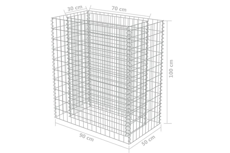 Gabion høybed galvanisert stål 90x50x100 cm - Hus & oppussing - Innsynsbeskyttelse & innhegning - Mur