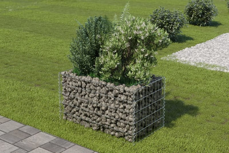 Gabion høybed galvanisert stål 90x50x50 cm - Hus & oppussing - Innsynsbeskyttelse & innhegning - Mur