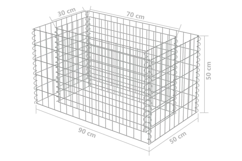 Gabion høybed galvanisert stål 90x50x50 cm - Hus & oppussing - Innsynsbeskyttelse & innhegning - Mur