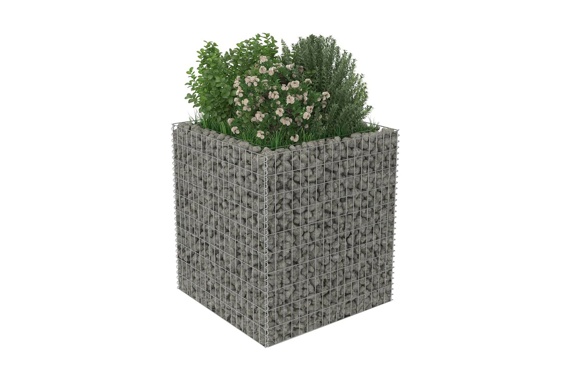 Gabion høybed galvanisert stål 90x90x100 cm - Hus & oppussing - Innsynsbeskyttelse & innhegning - Mur