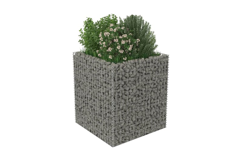 Gabion høybed galvanisert stål 90x90x100 cm - Hus & oppussing - Innsynsbeskyttelse & innhegning - Mur