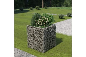 Gabion høybed galvanisert stål 90x90x100 cm - Hus & oppussing - Innsynsbeskyttelse & innhegning - Mur