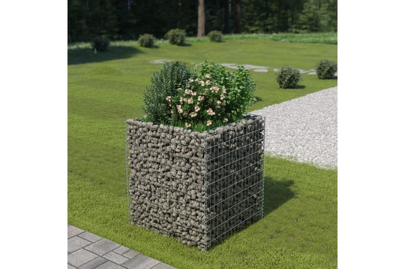 Gabion høybed galvanisert stål 90x90x100 cm - Hus & oppussing - Innsynsbeskyttelse & innhegning - Mur