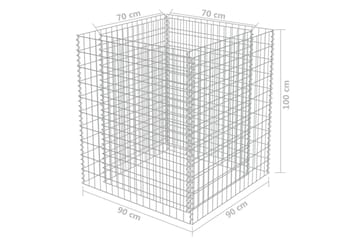 Gabion høybed galvanisert stål 90x90x100 cm - Hus & oppussing - Innsynsbeskyttelse & innhegning - Mur