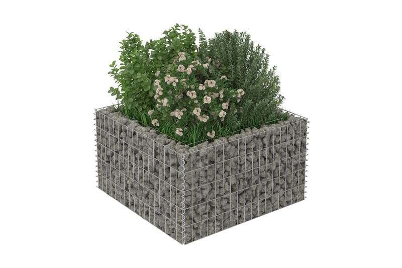 Gabion høybed galvanisert stål 90x90x50 cm - Hus & oppussing - Innsynsbeskyttelse & innhegning - Mur