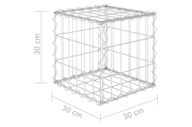 Gabion høybed kubeformet ståltråd 30x30x30 cm - Hus & oppussing - Innsynsbeskyttelse & innhegning - Mur