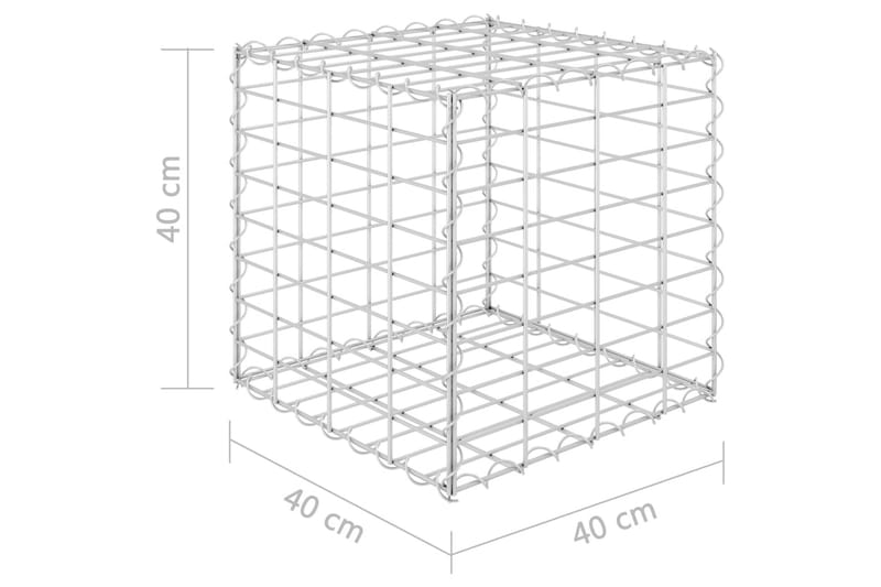 Gabion høybed kubeformet ståltråd 40x40x40 cm - Hus & oppussing - Innsynsbeskyttelse & innhegning - Mur