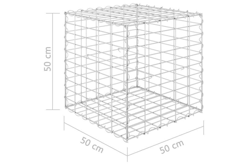 Gabion høybed kubeformet ståltråd 50x50x50 cm - Hus & oppussing - Innsynsbeskyttelse & innhegning - Mur