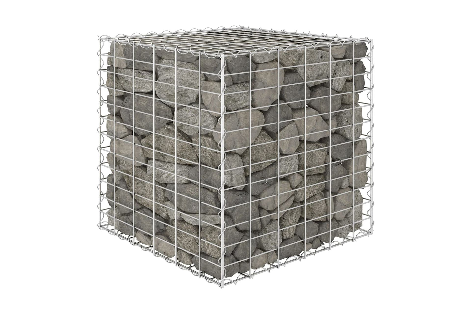 Gabion høybed kubeformet ståltråd 60x60x60 cm - Hus & oppussing - Innsynsbeskyttelse & innhegning - Mur