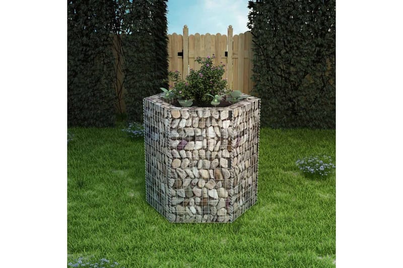 Gabion høybed sekskantet 100x90x100 cm - Hus & oppussing - Innsynsbeskyttelse & innhegning - Mur