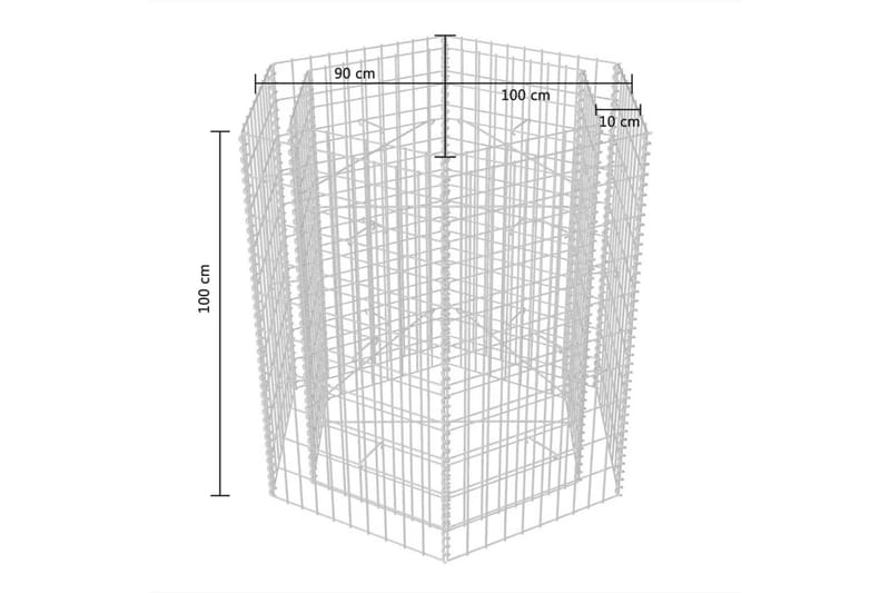 Gabion høybed sekskantet 100x90x100 cm - Hus & oppussing - Innsynsbeskyttelse & innhegning - Mur