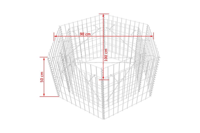 Gabion høybed sekskantet 100x90x50 cm - Hus & oppussing - Innsynsbeskyttelse & innhegning - Mur