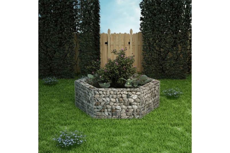 Gabion høybed sekskantet 160x140x50 cm - Hus & oppussing - Innsynsbeskyttelse & innhegning - Mur