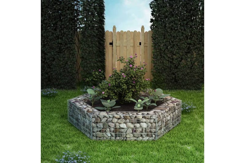 Gabion høybed sekskantet 200x173x40 cm - Hus & oppussing - Innsynsbeskyttelse & innhegning - Mur