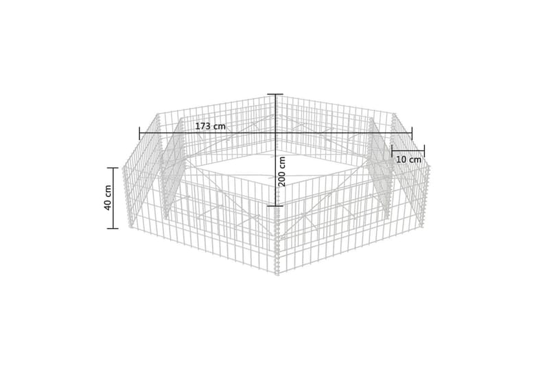 Gabion høybed sekskantet 200x173x40 cm - Hus & oppussing - Innsynsbeskyttelse & innhegning - Mur