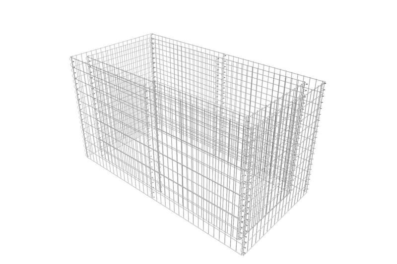 Gabion høybed stål 180x90x100 cm sølv - Hus & oppussing - Innsynsbeskyttelse & innhegning - Mur