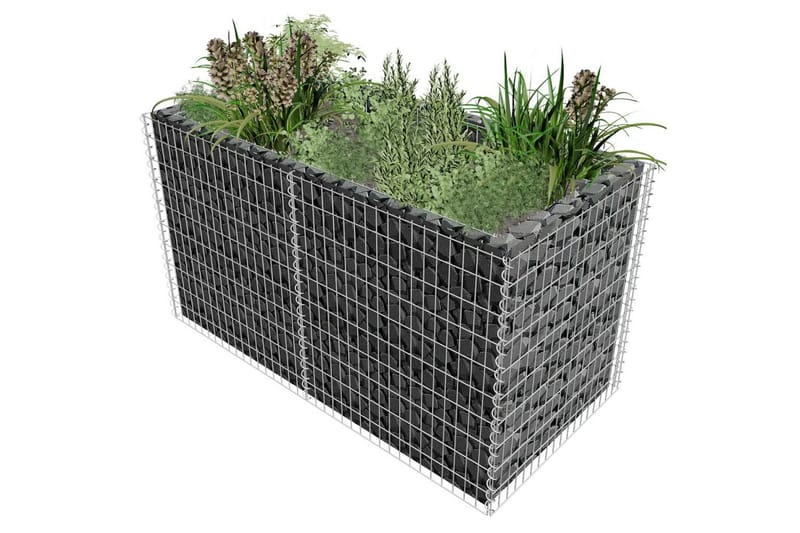 Gabion høybed stål 180x90x100 cm sølv - Hus & oppussing - Innsynsbeskyttelse & innhegning - Mur