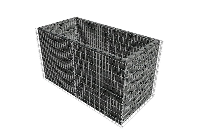 Gabion høybed stål 180x90x100 cm sølv - Gabion