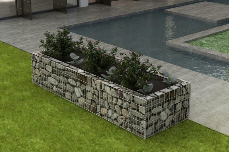 Gabion høybed stål 270x90x50 cm - Hus & oppussing - Innsynsbeskyttelse & innhegning - Mur