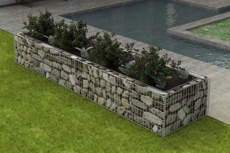 Gabion høybed stål 360x90x50 cm - Hus & oppussing - Innsynsbeskyttelse & innhegning - Mur