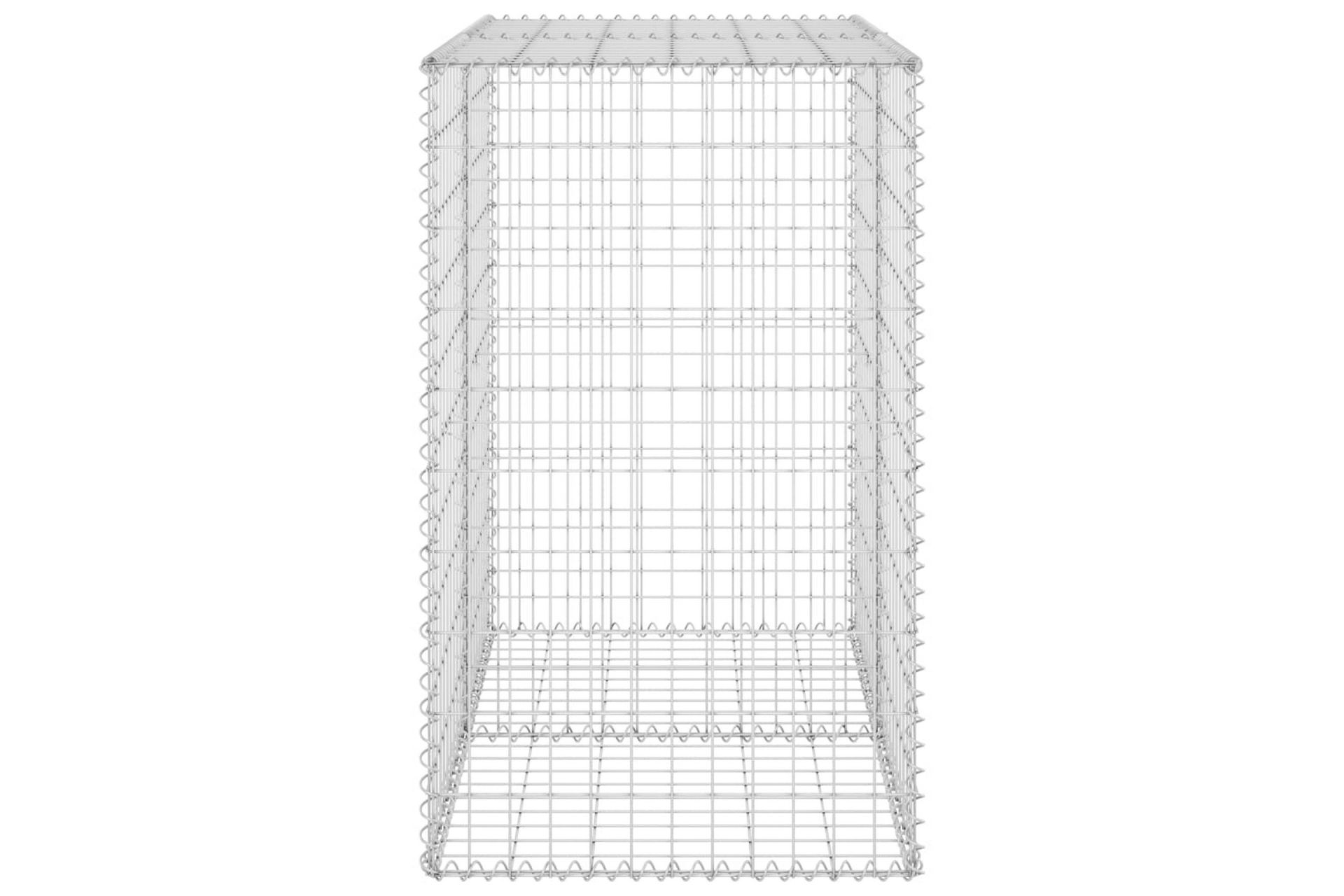 Gabion med dekker galvanisert stål 100x60x100 cm - Silver - Hus & oppussing - Innsynsbeskyttelse & innhegning - Mur