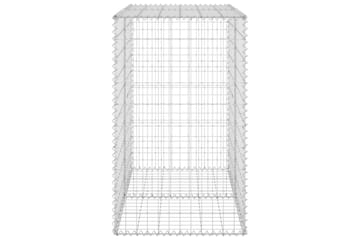Gabion med dekker galvanisert stål 100x60x100 cm - Silver - Hus & oppussing - Innsynsbeskyttelse & innhegning - Mur