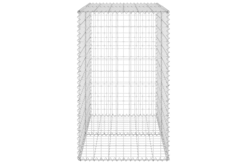 Gabion med dekker galvanisert stål 100x60x100 cm - Silver - Hus & oppussing - Innsynsbeskyttelse & innhegning - Mur