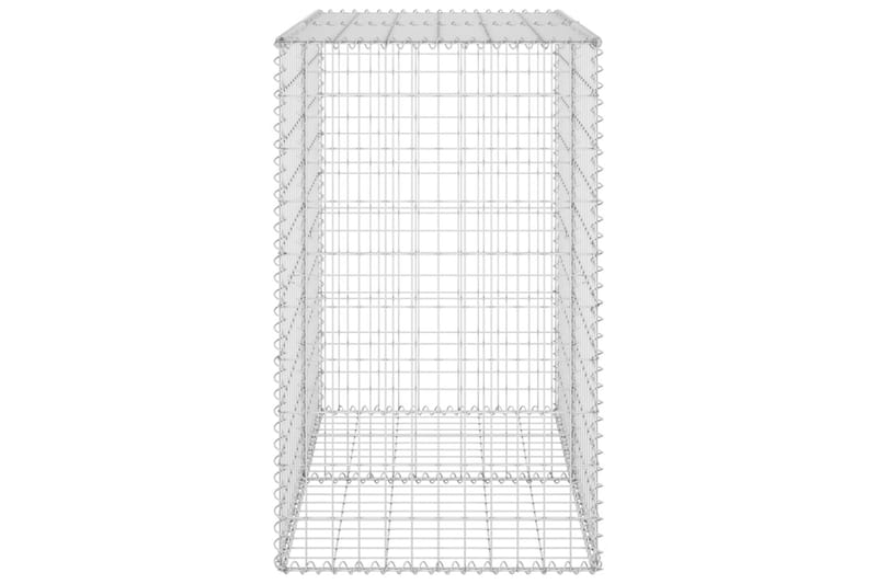 Gabion med dekker galvanisert stål 100x60x100 cm - Silver - Gabion