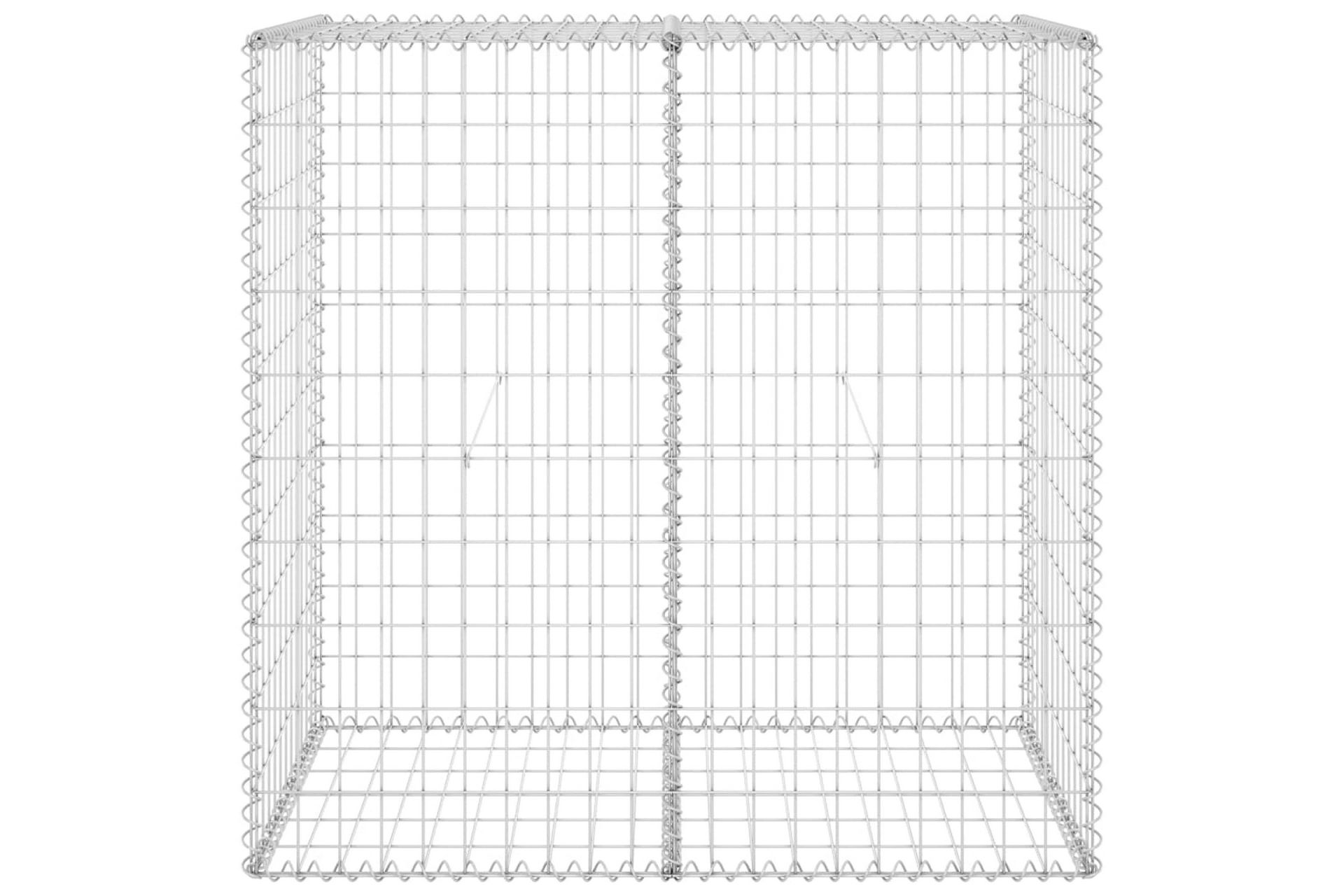 Gabion med dekker galvanisert stål 100x60x100 cm - Silver - Hus & oppussing - Innsynsbeskyttelse & innhegning - Mur