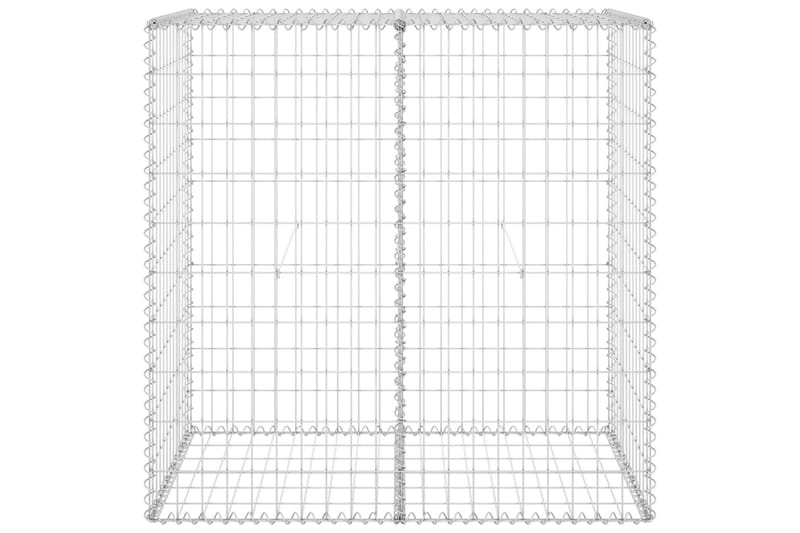 Gabion med dekker galvanisert stål 100x60x100 cm - Silver - Hus & oppussing - Innsynsbeskyttelse & innhegning - Mur