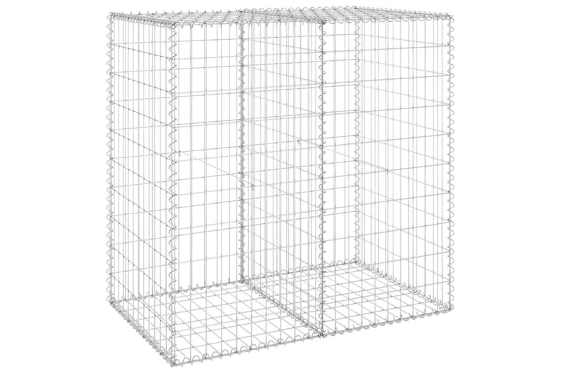 Gabion med dekker galvanisert stål 100x60x100 cm - Silver - Hus & oppussing - Innsynsbeskyttelse & innhegning - Mur