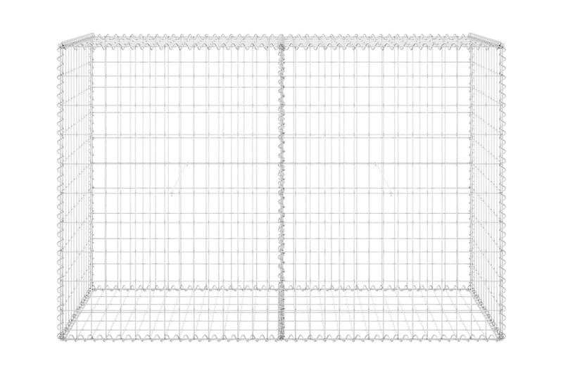 Gabion med dekker galvanisert stål 150x60x100 cm - Silver - Hus & oppussing - Innsynsbeskyttelse & innhegning - Mur
