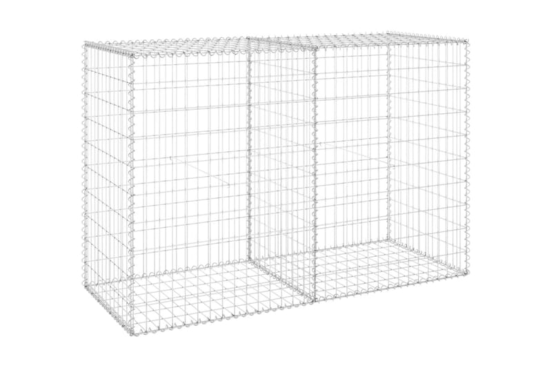 Gabion med dekker galvanisert stål 150x60x100 cm - Silver - Hus & oppussing - Innsynsbeskyttelse & innhegning - Mur