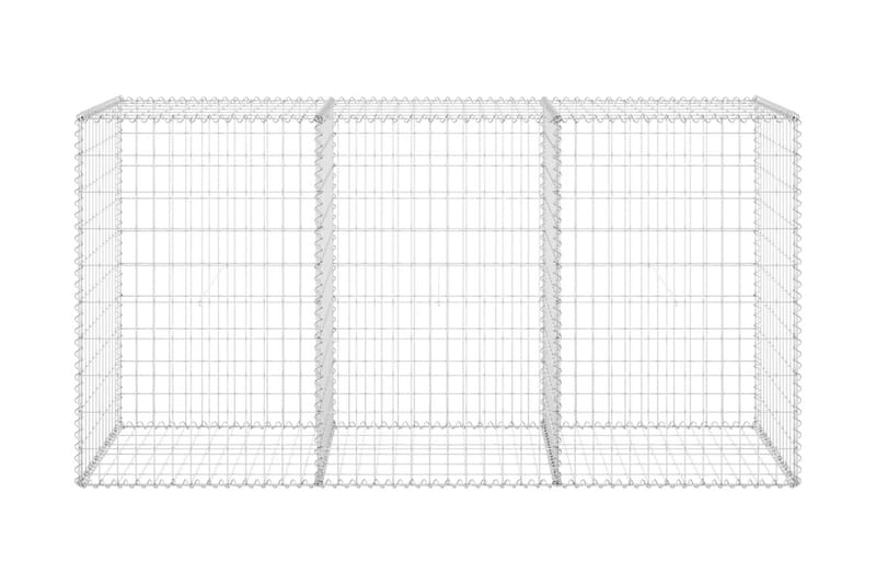 Gabion med dekker galvanisert stål 200x60x100 cm - Silver - Hus & oppussing - Innsynsbeskyttelse & innhegning - Mur