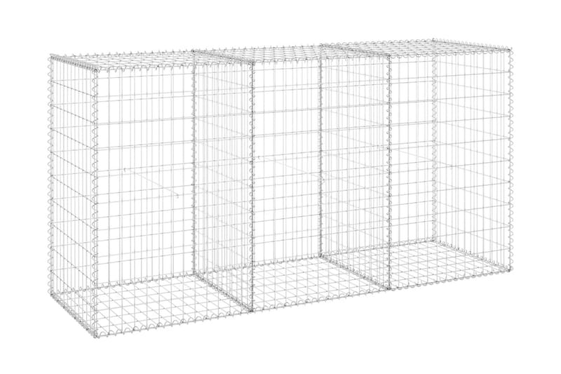 Gabion med dekker galvanisert stål 200x60x100 cm - Silver - Hus & oppussing - Innsynsbeskyttelse & innhegning - Mur
