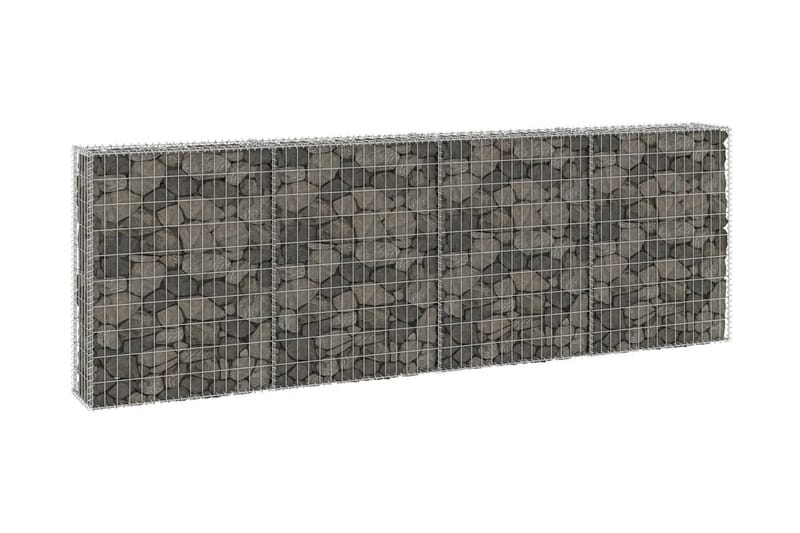 Gabion med dekker galvanisert stål 300x30x100 cm - Silver - Hus & oppussing - Innsynsbeskyttelse & innhegning - Mur