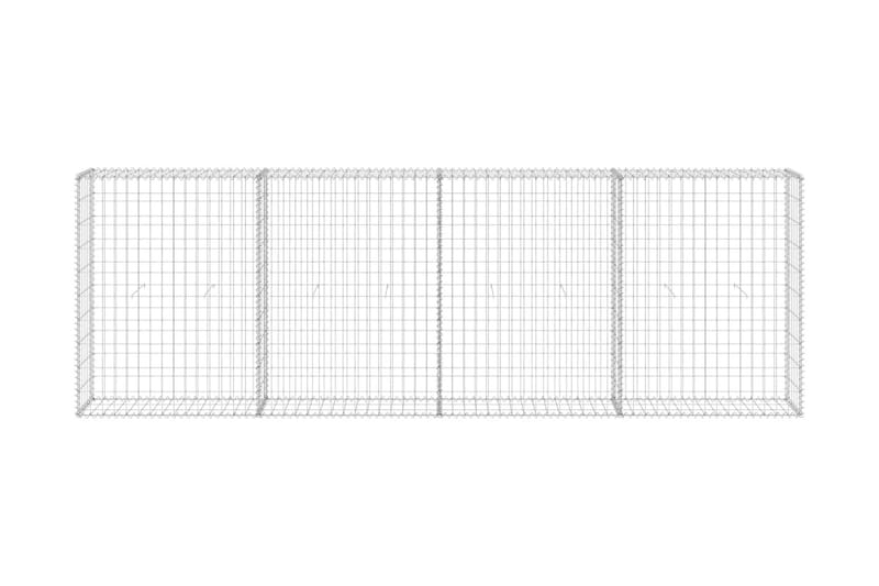 Gabion med dekker galvanisert stål 300x30x100 cm - Silver - Hus & oppussing - Innsynsbeskyttelse & innhegning - Mur