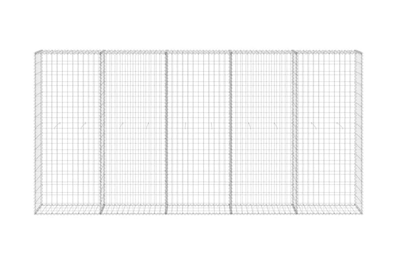 Gabion med dekker galvanisert stål 300x30x150 cm - Silver - Hus & oppussing - Innsynsbeskyttelse & innhegning - Mur