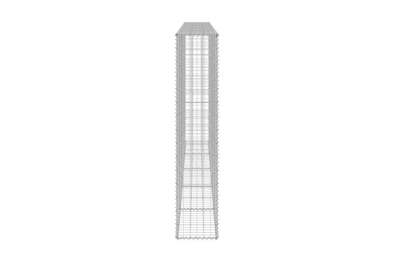 Gabion med dekker galvanisert stål 300x30x150 cm - Silver - Hus & oppussing - Innsynsbeskyttelse & innhegning - Mur