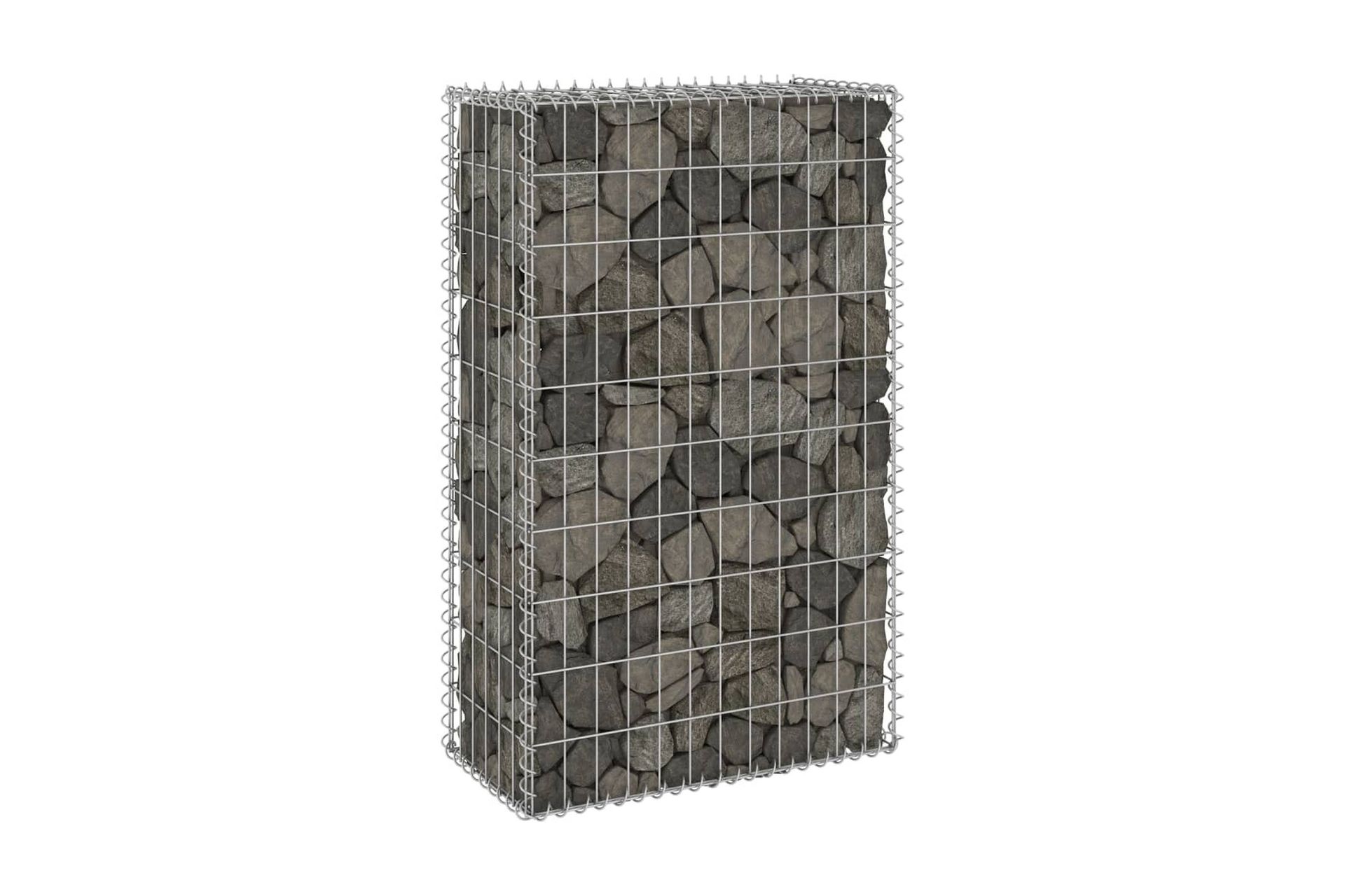 Gabion med dekker galvanisert stål 60x30x100 cm - Silver - Hus & oppussing - Innsynsbeskyttelse & innhegning - Mur