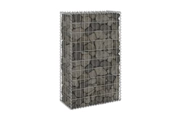 Gabion med dekker galvanisert stål 60x30x100 cm - Silver - Hus & oppussing - Innsynsbeskyttelse & innhegning - Mur