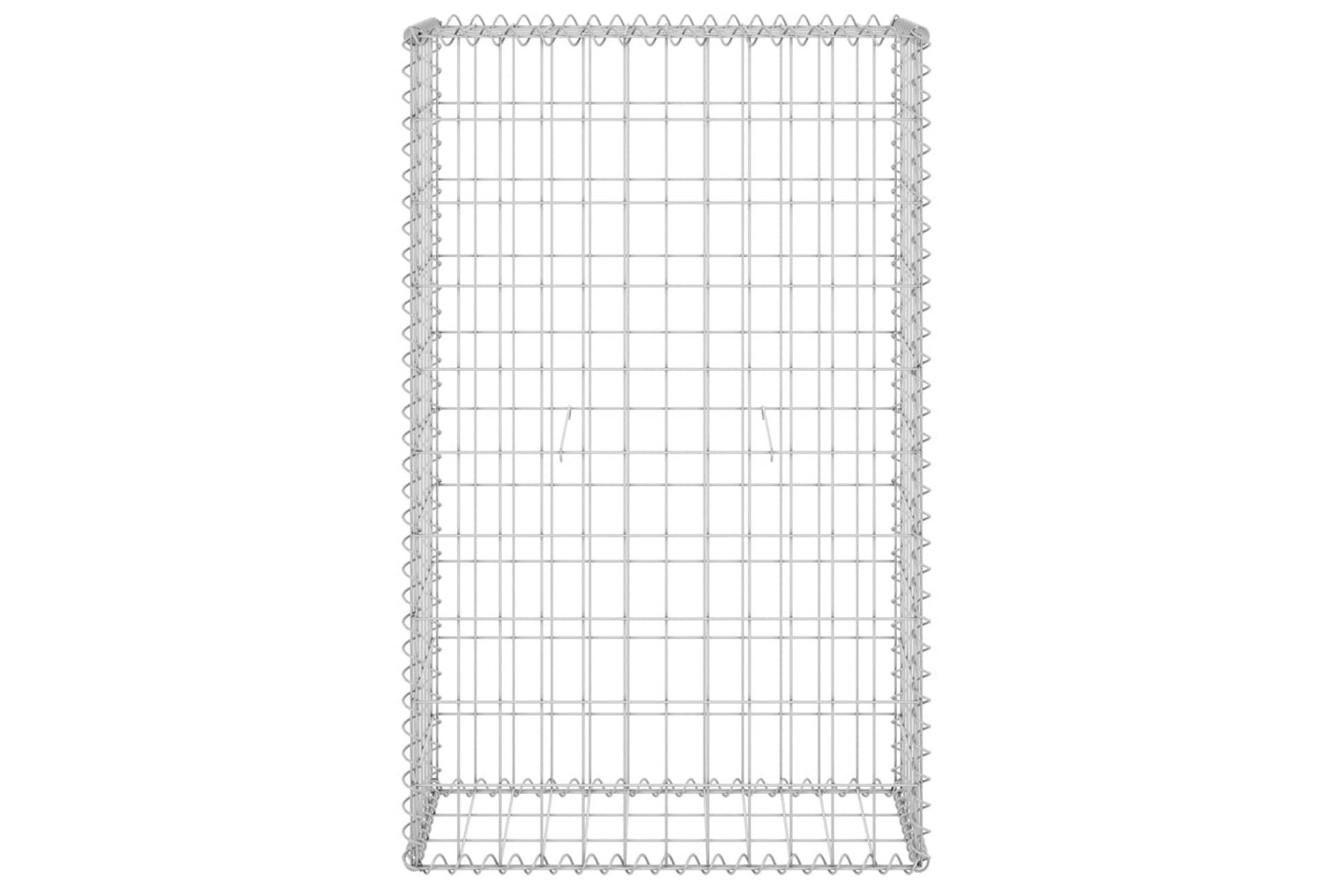 Gabion med dekker galvanisert stål 60x30x100 cm - Silver - Hus & oppussing - Innsynsbeskyttelse & innhegning - Mur