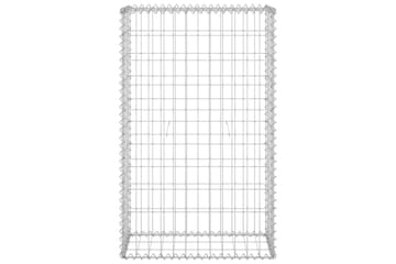 Gabion med dekker galvanisert stål 60x30x100 cm - Silver - Hus & oppussing - Innsynsbeskyttelse & innhegning - Mur