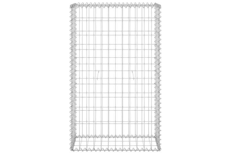 Gabion med dekker galvanisert stål 60x30x100 cm - Silver - Hus & oppussing - Innsynsbeskyttelse & innhegning - Mur