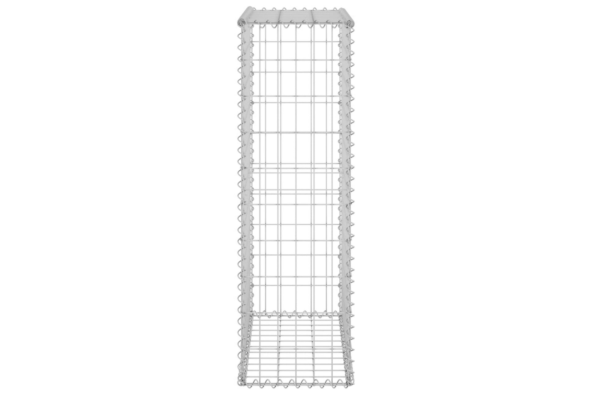 Gabion med dekker galvanisert stål 60x30x100 cm - Silver - Hus & oppussing - Innsynsbeskyttelse & innhegning - Mur